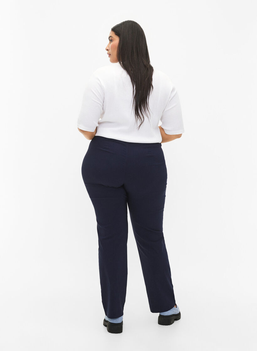 Pantalon classique en m&eacute;lange de viscose, Bleu, Model image number 1