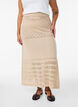 Jupe tricot&eacute;e avec broderie ajour&eacute;e, Beige, Model image number 2