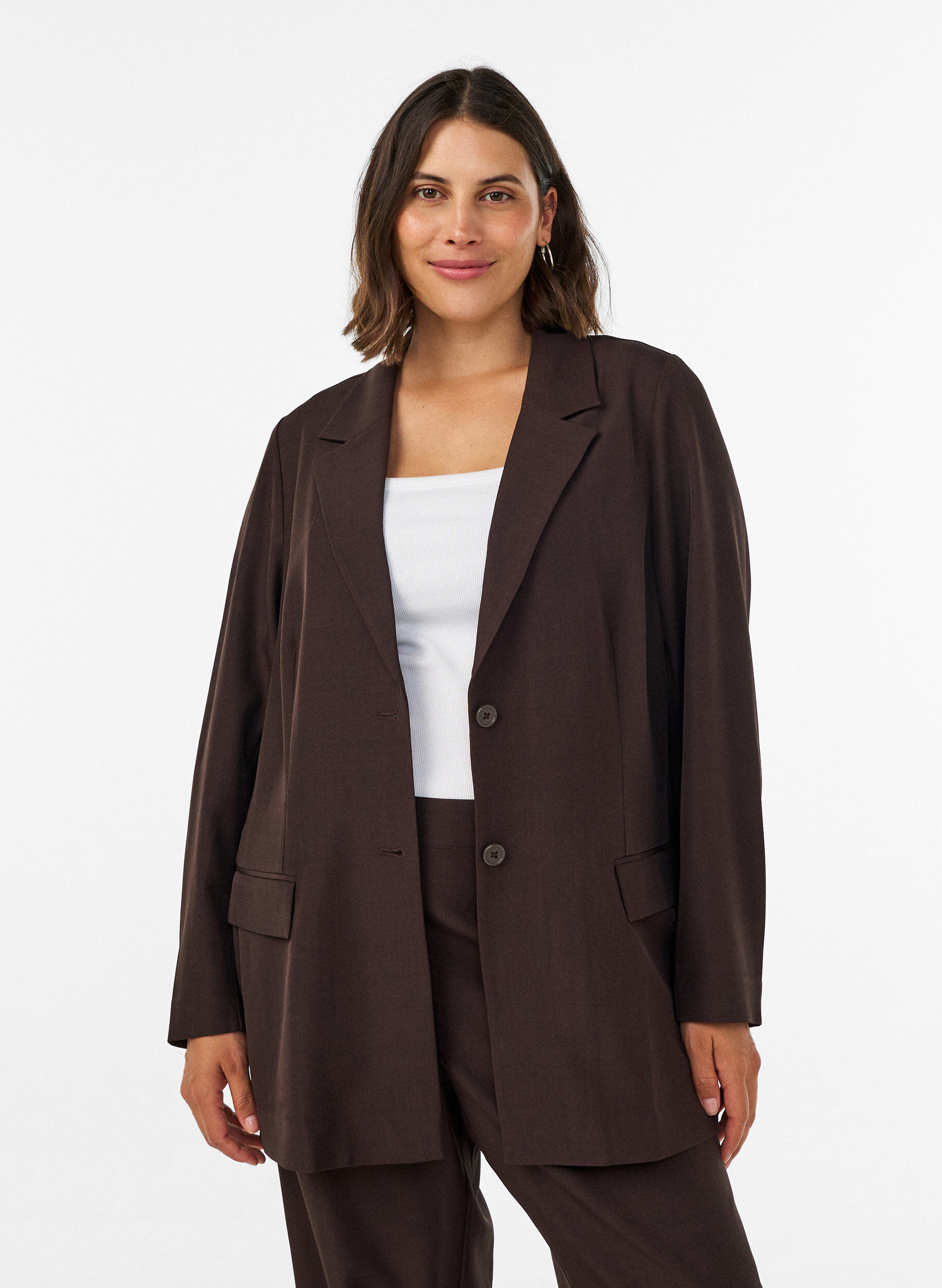 ZizziBlazer avec poches et fentes, Marron, Model image number 0