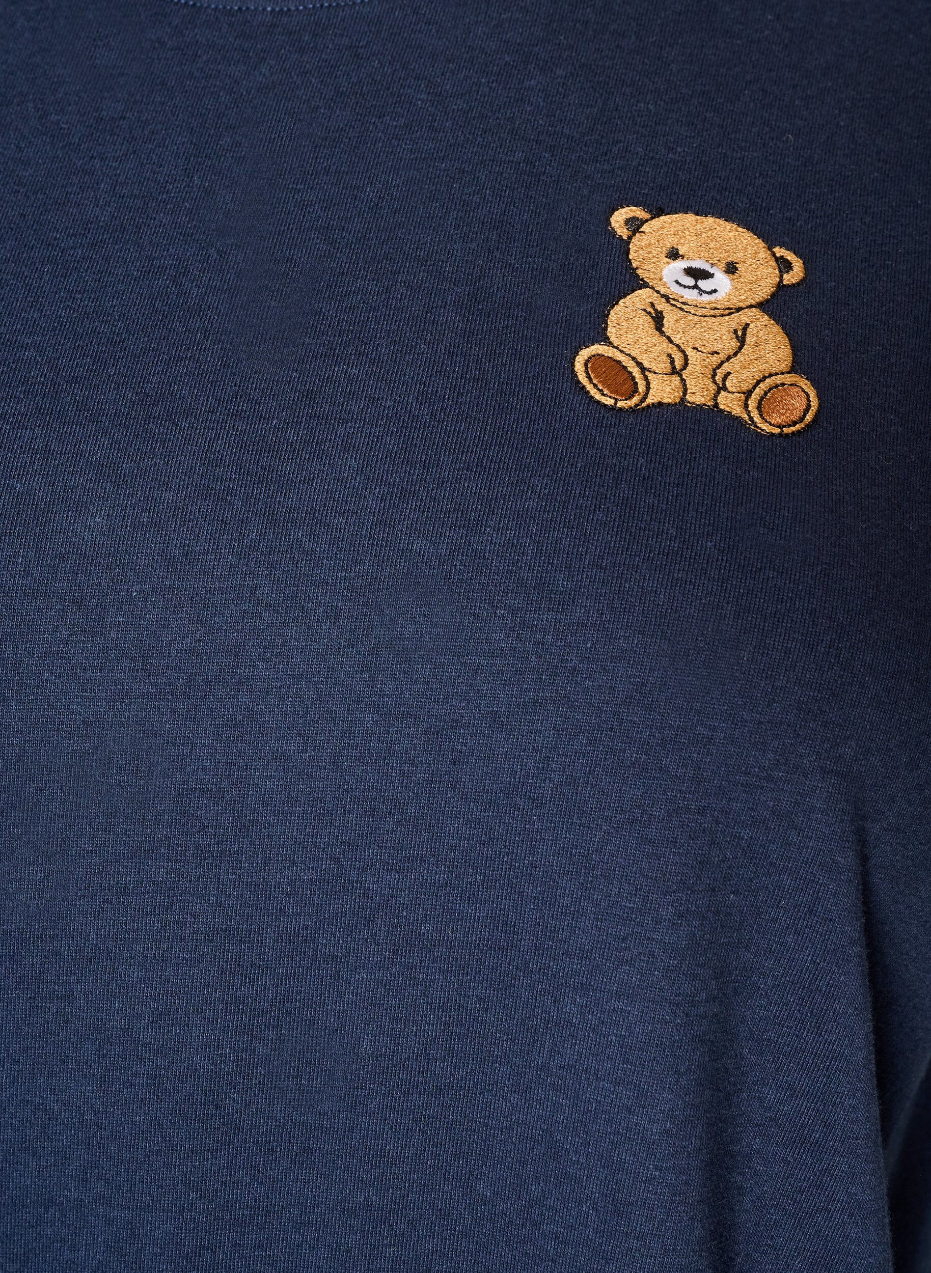 ZizziT-shirt en coton bio avec motif ourson, Bleu, Packshot image number 2