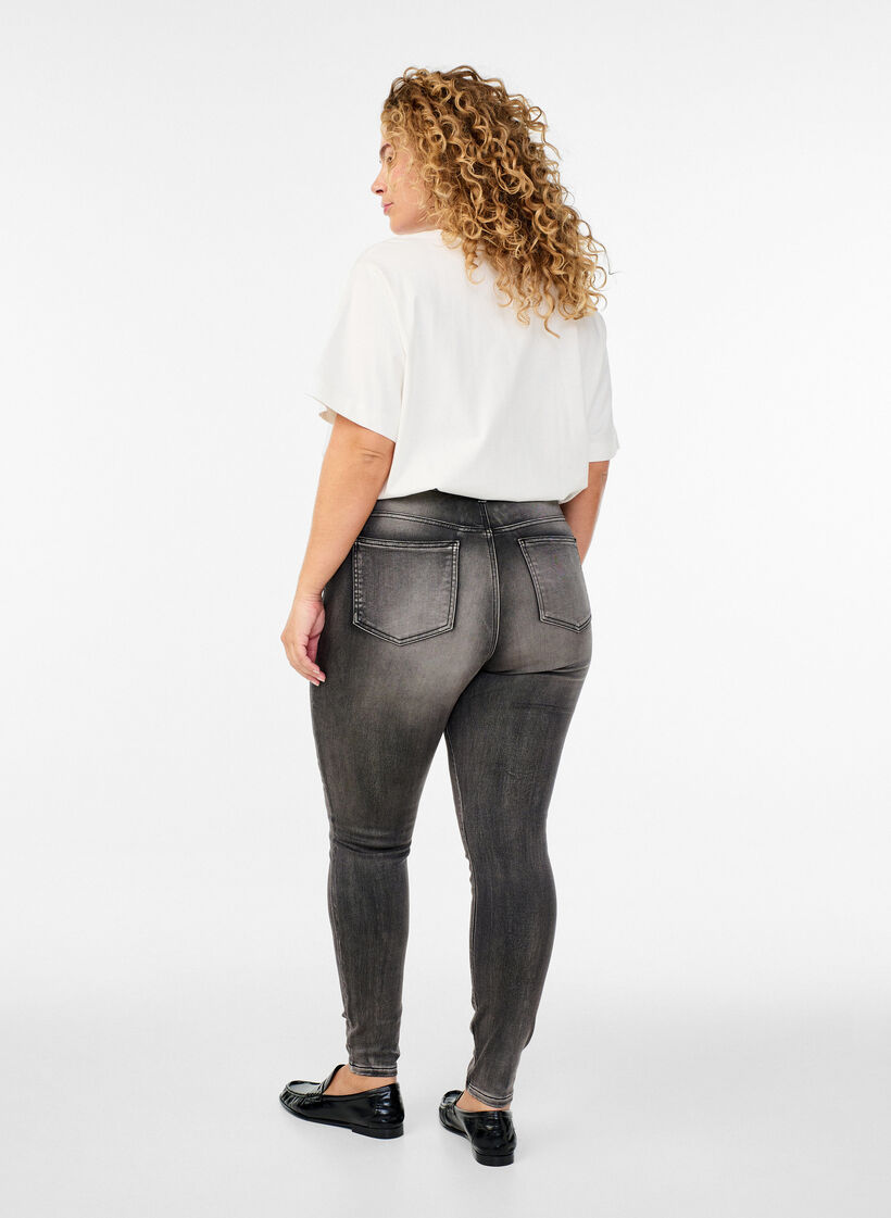 Jean Amy super slim &agrave; taille haute, Gris anthracite, Model image number 1