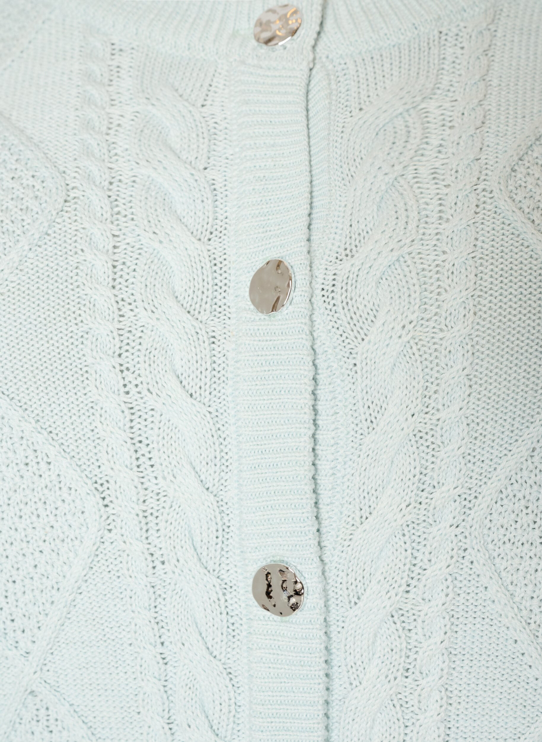 ZizziCardigan en maille torsad&eacute;e avec boutons d&eacute;coratifs, Bleu Clair, Packshot image number 2