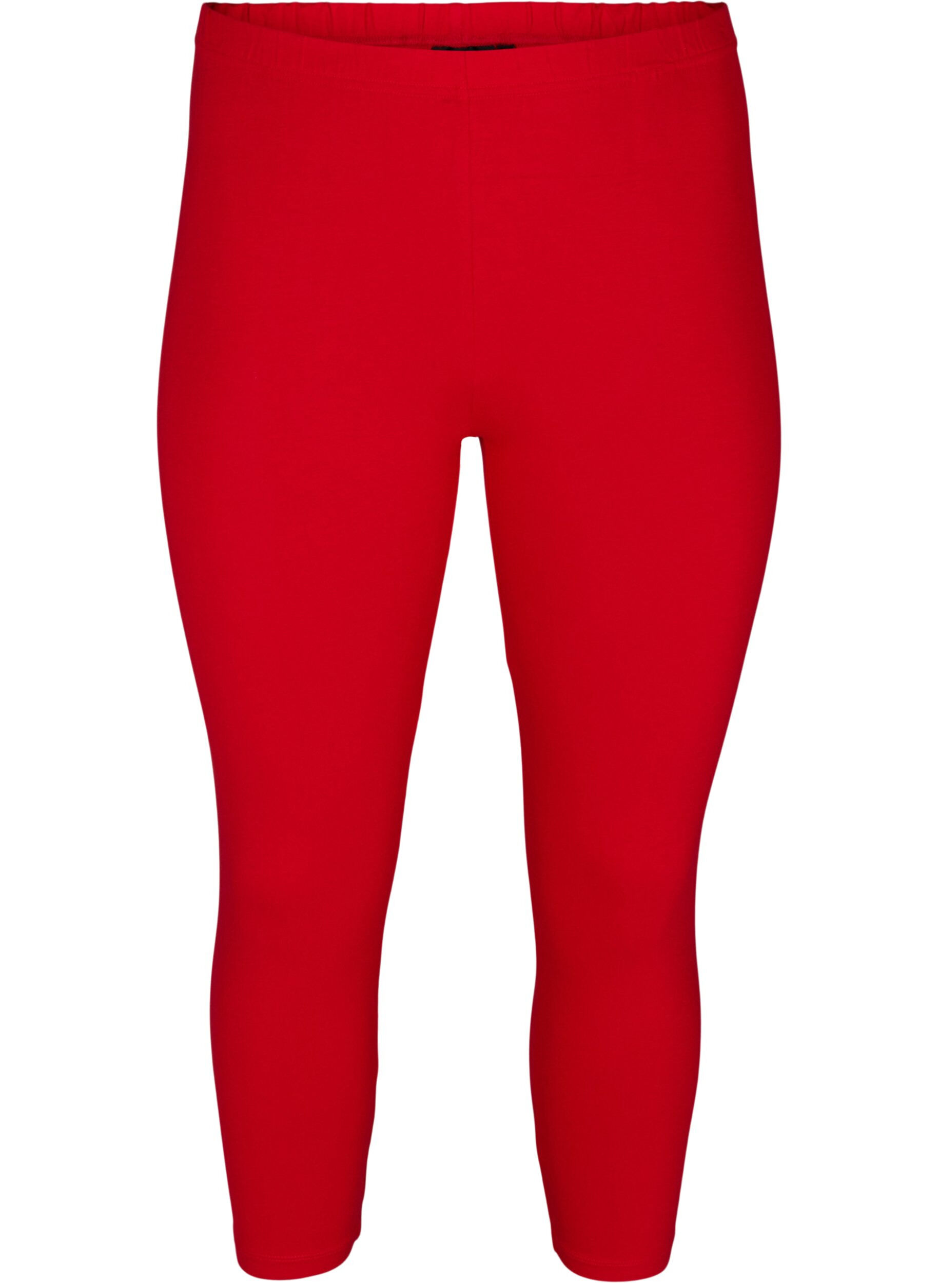 Zizzi Legging 3/4 basique, Tango Red, Packshot image number 0