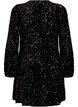 Robe courte &eacute;vas&eacute;e &agrave; sequins, Noir, Packshot image number 1