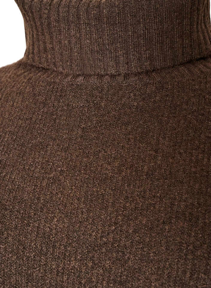 Pull en maille l&acirc;che avec col roul&eacute;, Marron, Packshot image number 2