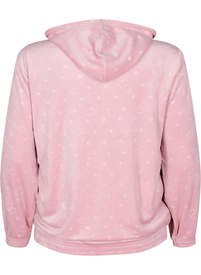 Cardigan en velours avec capuche et poches, Rose, Packshot image number 1