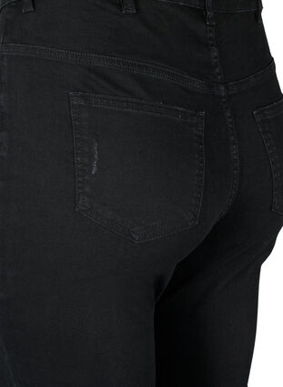 Jeans moulants avec détails d'usure, Black, Packshot image number 3