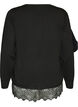 Cardigan avec large ourlet en dentelle, Noir, Packshot image number 1