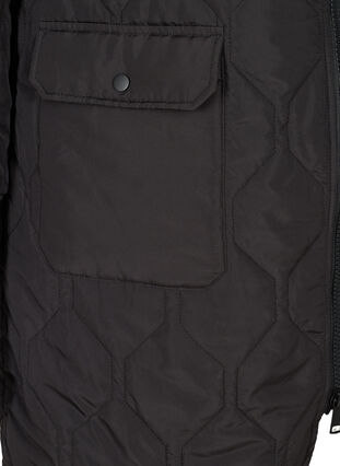 Veste matelassée à capuche et grandes poches, Black, Packshot image number 3