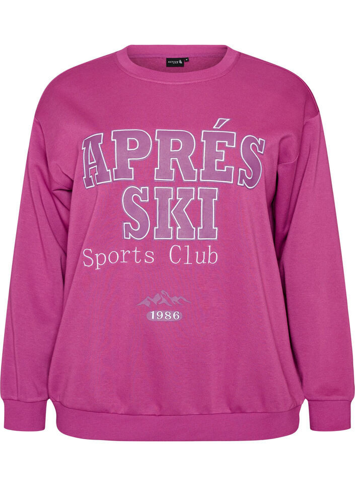 Sweat-shirt avec imprim&eacute; texte, Violet, Packshot image number 0