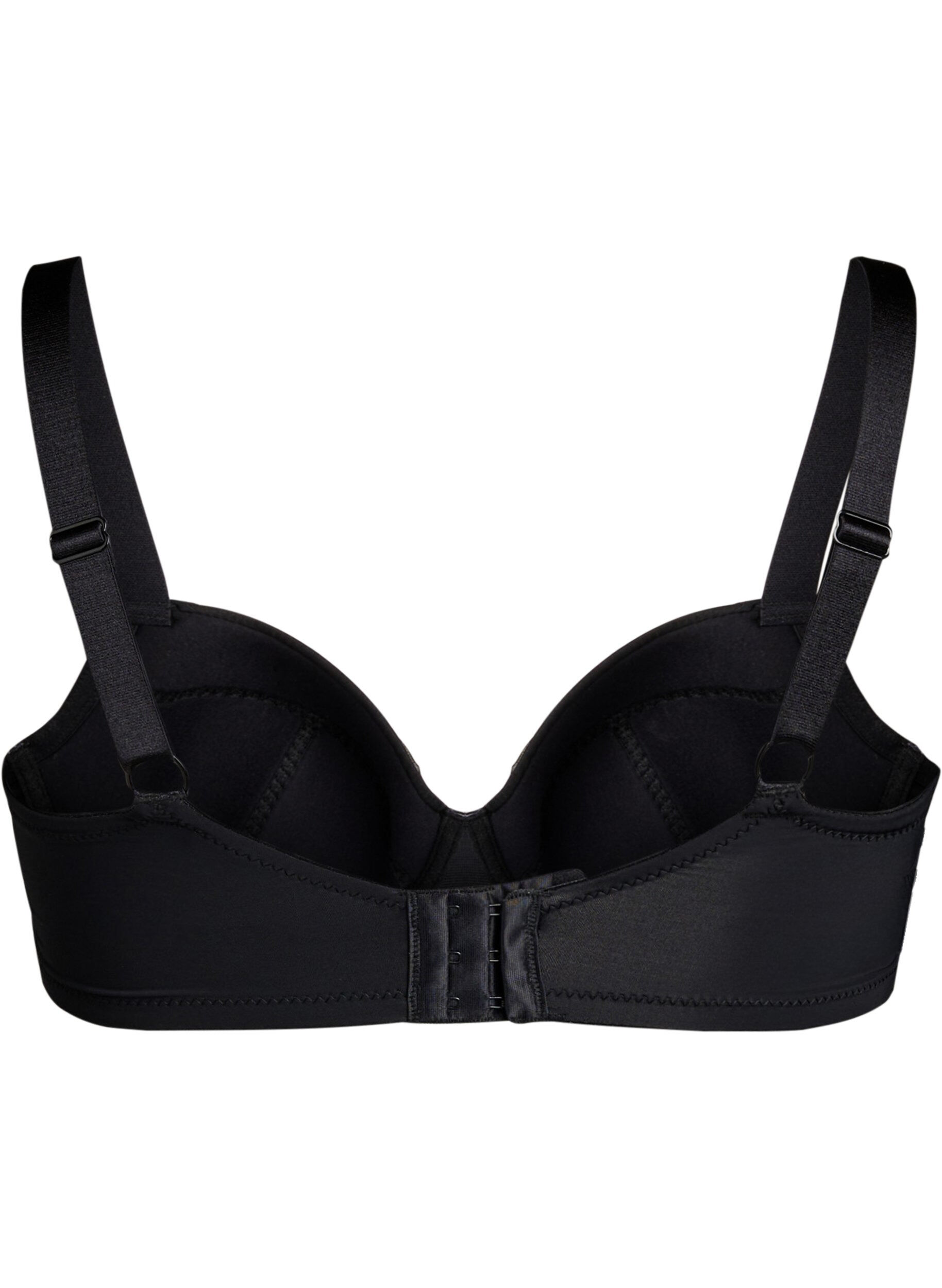 Zizzi Soutien-gorge rembourr&eacute; avec broderie florale, Noir, Packshot image number 1