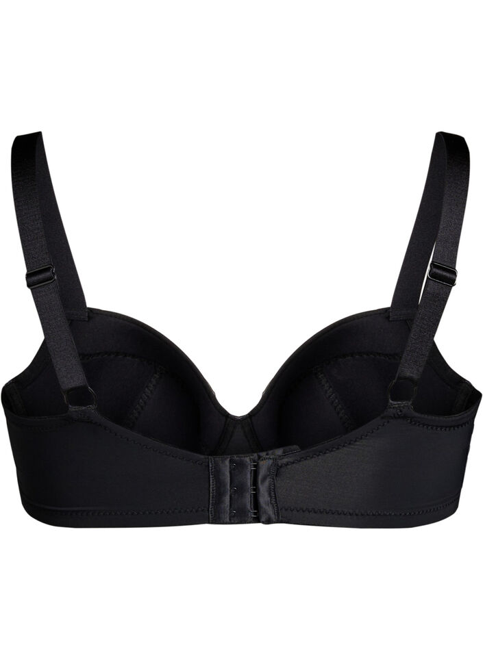 Soutien-gorge rembourré avec broderie florale, Noir, Packshot image number 1