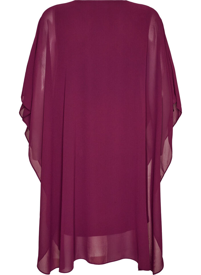 Robe courte en mousseline avec col en V, Violet, Packshot image number 1