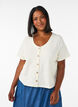 Blouse en coton textur&eacute; avec fermeture &agrave; boutons, Vanille, Model image number 0