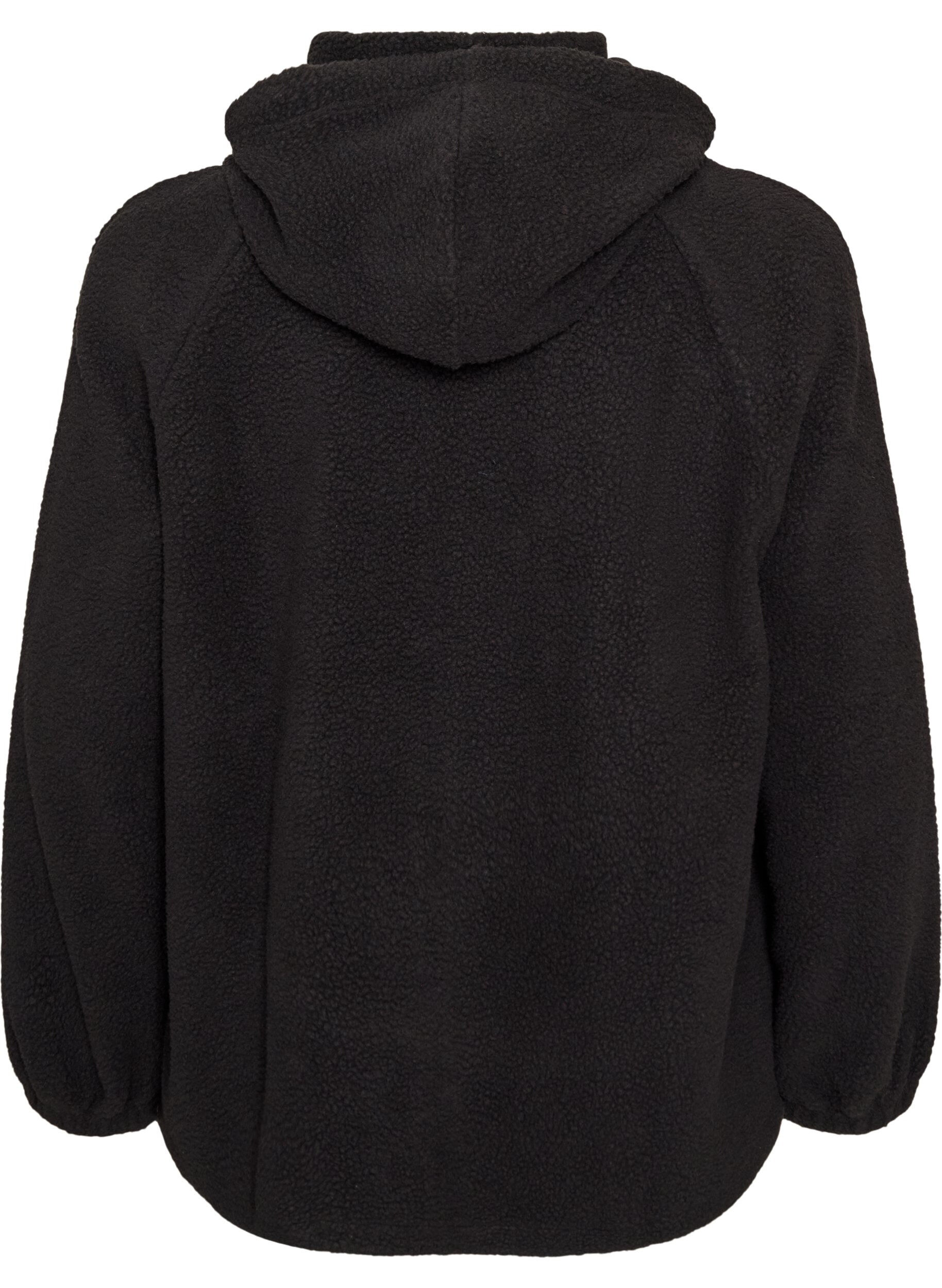 ZizziVeste teddy &agrave; capuche zipp&eacute;e, Noir, Packshot image number 1