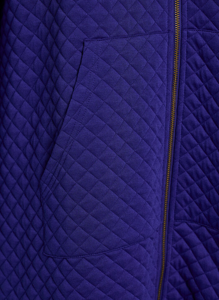 Hoodie long matelass&eacute; zipp&eacute; avec poches, Violet, Packshot image number 3