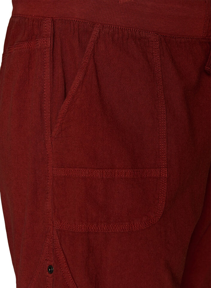 Short en coton ample avec poches, Bordeaux, Packshot image number 2