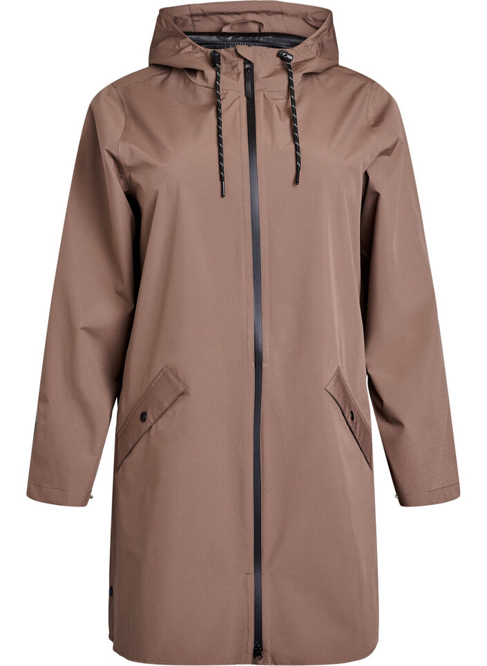 Imperm&eacute;able avec poches et capuche, Marron, Packshot image number 0