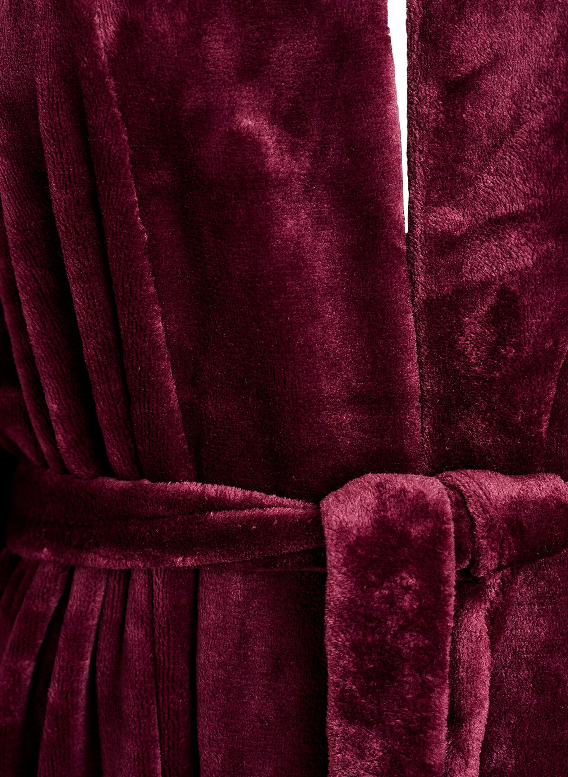 ZizziPeignoir en velours doux avec poches, Bordeaux fonc&eacute;, Packshot image number 2