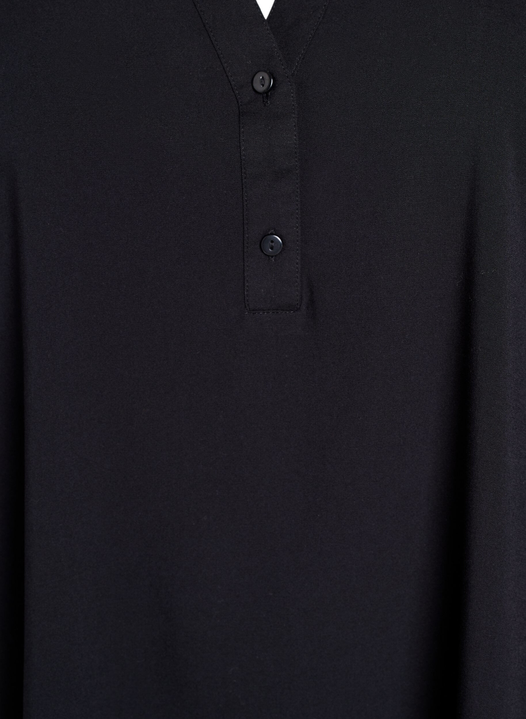 ZizziChemisier en viscose sans manches, Noir, Packshot image number 2