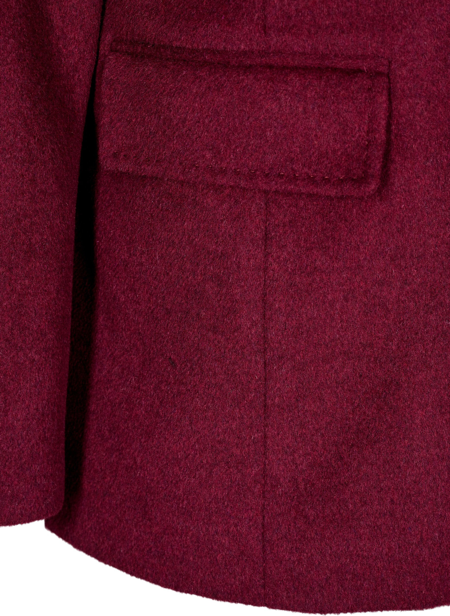 Zizzi Blazer &agrave; double boutonnage et revers classiques, Bordeaux, Packshot image number 3