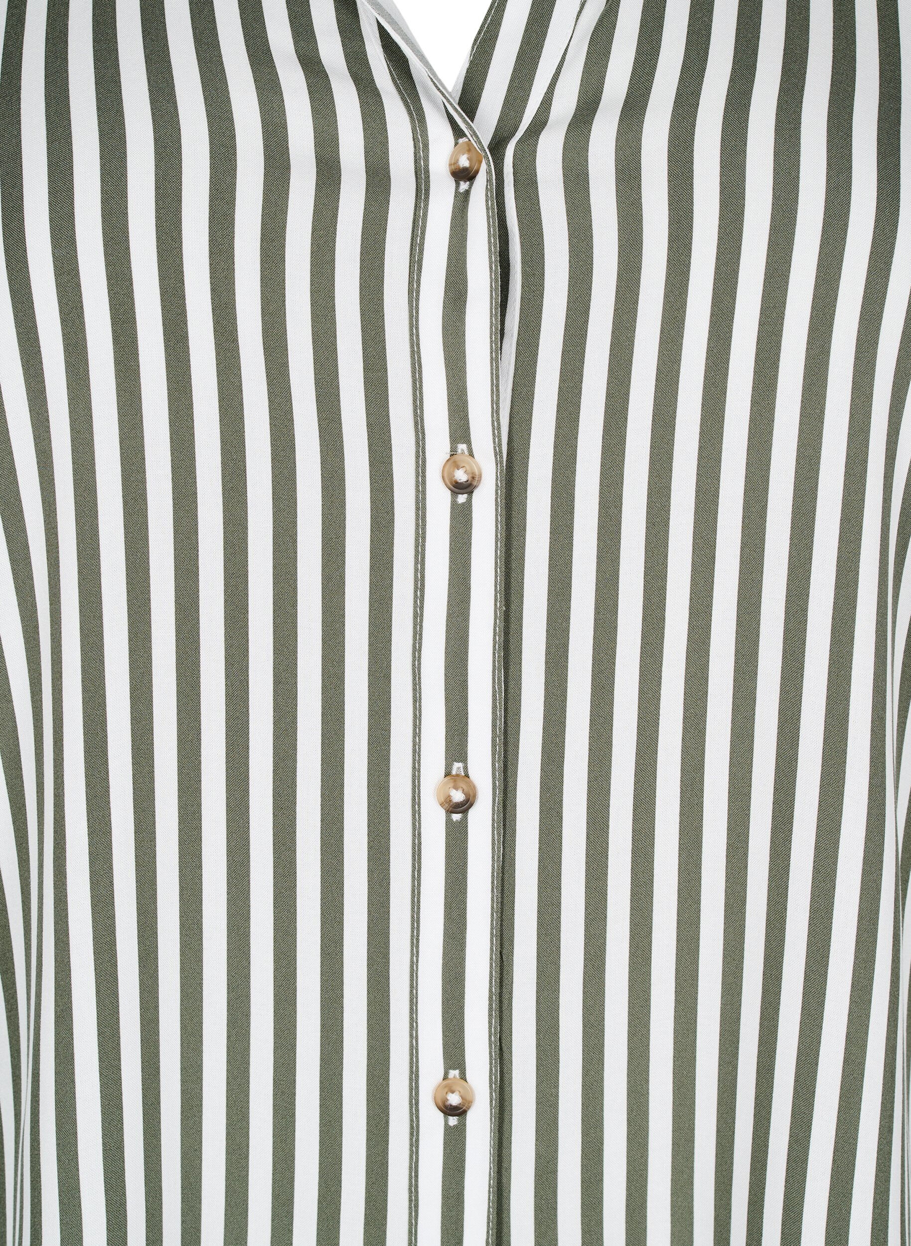 Zizzi FLASH - Chemise ray&eacute;e avec manches retrouss&eacute;es, Vert, Packshot image number 2