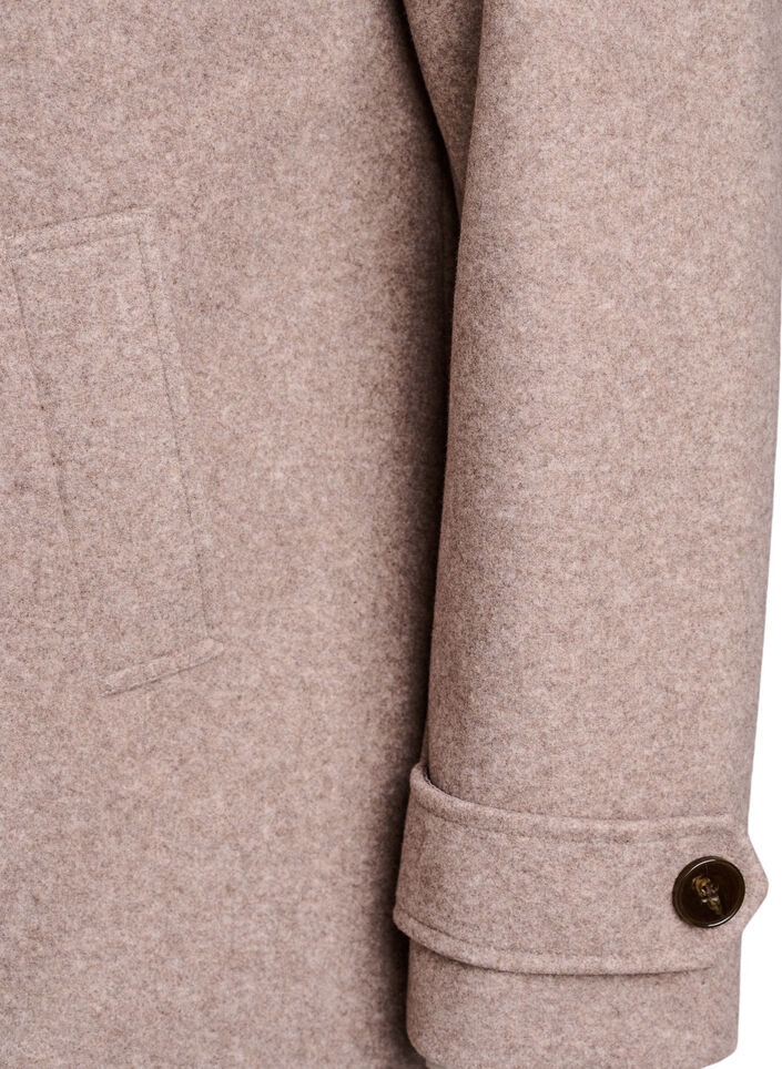 Manteau court &agrave; boutonnage crois&eacute;, Beige, Packshot image number 3