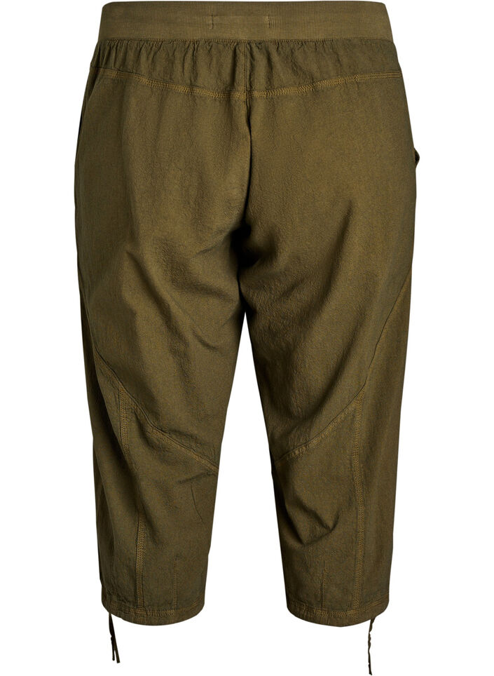 Pantacourt en coton, Vert fonc&eacute;, Packshot image number 1