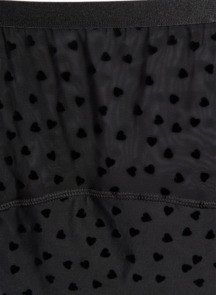Culotte pour règles en maille avec des motifs de cœur, Noir, Packshot image number 2