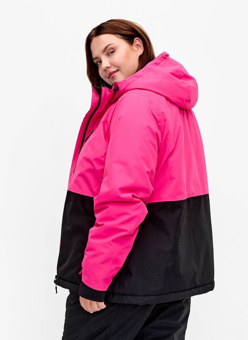 Veste de ski bicolore avec capuche, Fuchsia Purple Comb, Model image number 1