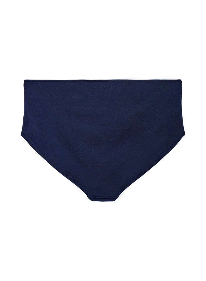 Culotte de bikini drap&eacute;e taille haute, Bleu, Packshot image number 1