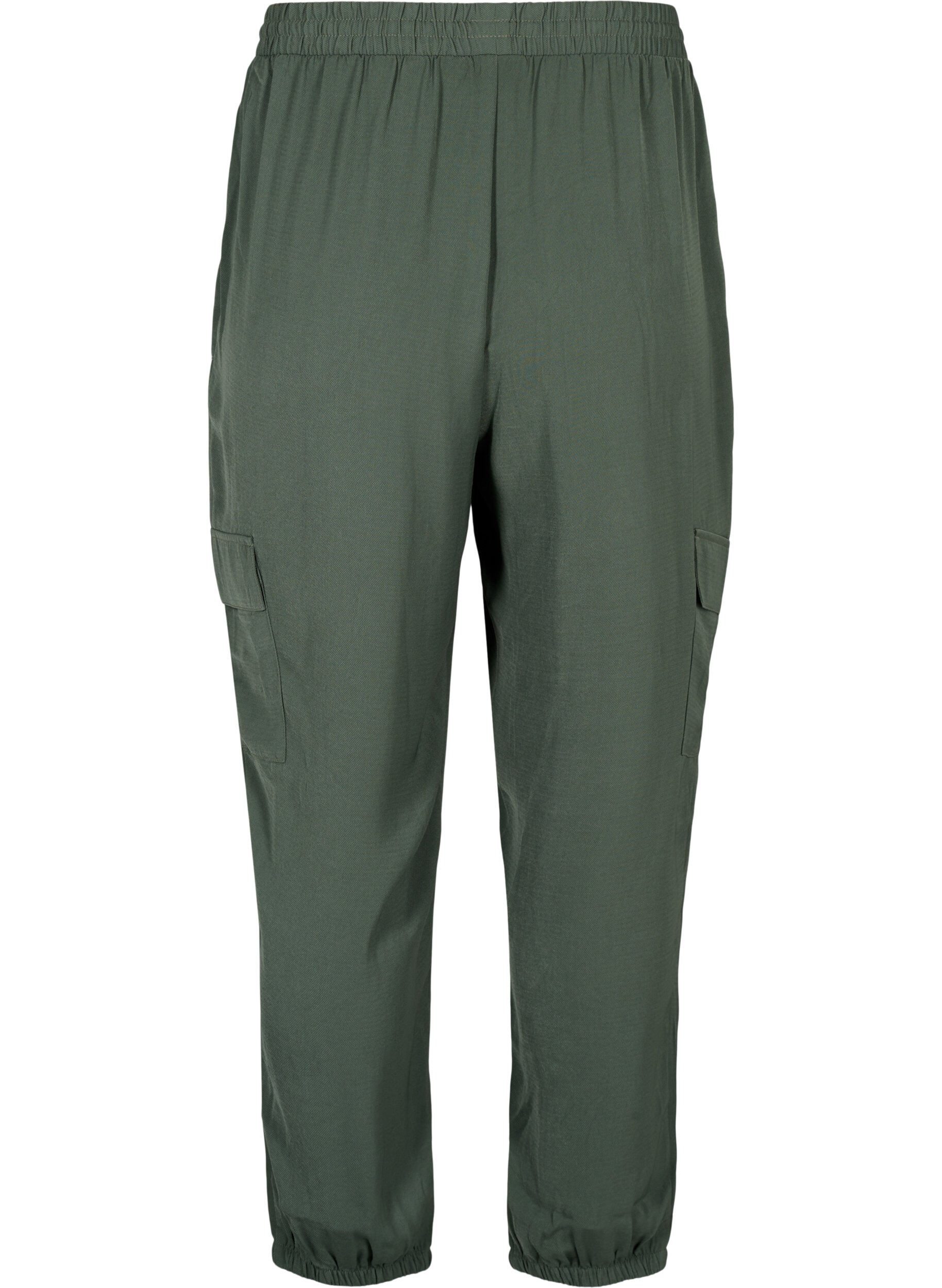 Zizzi Pantalon &agrave; poches cargo, Thyme, Packshot image number 1