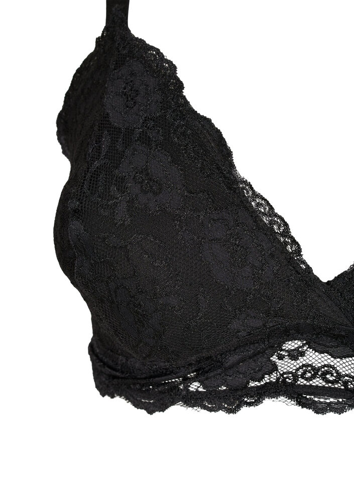 Soutien-gorge en dentelle avec détail au dos, Black, Packshot image number 2