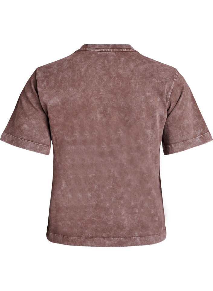 T-shirt en coton avec imprim&eacute; devant, Marron, Packshot image number 1