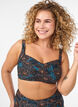 Haut de bikini rembourr&eacute; et imprim&eacute;, Bleu p&eacute;trole, Model image number 0
