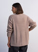 Blouse en maille c&ocirc;tel&eacute;e avec d&eacute;tails de boutons, Beige, Model image number 2