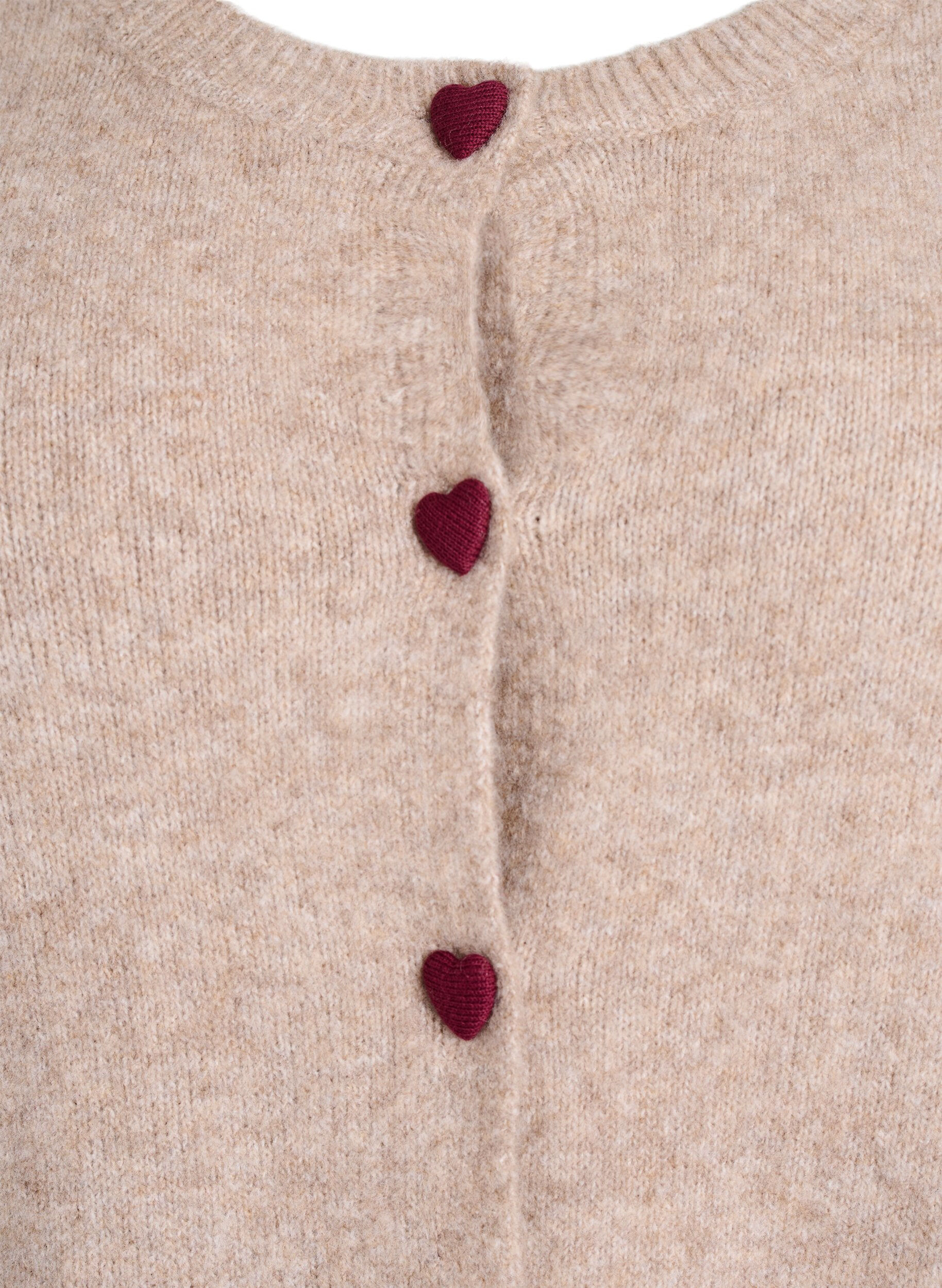 Zizzi Cardigan avec boutons en forme de c&oelig;ur, Beige, Packshot image number 2