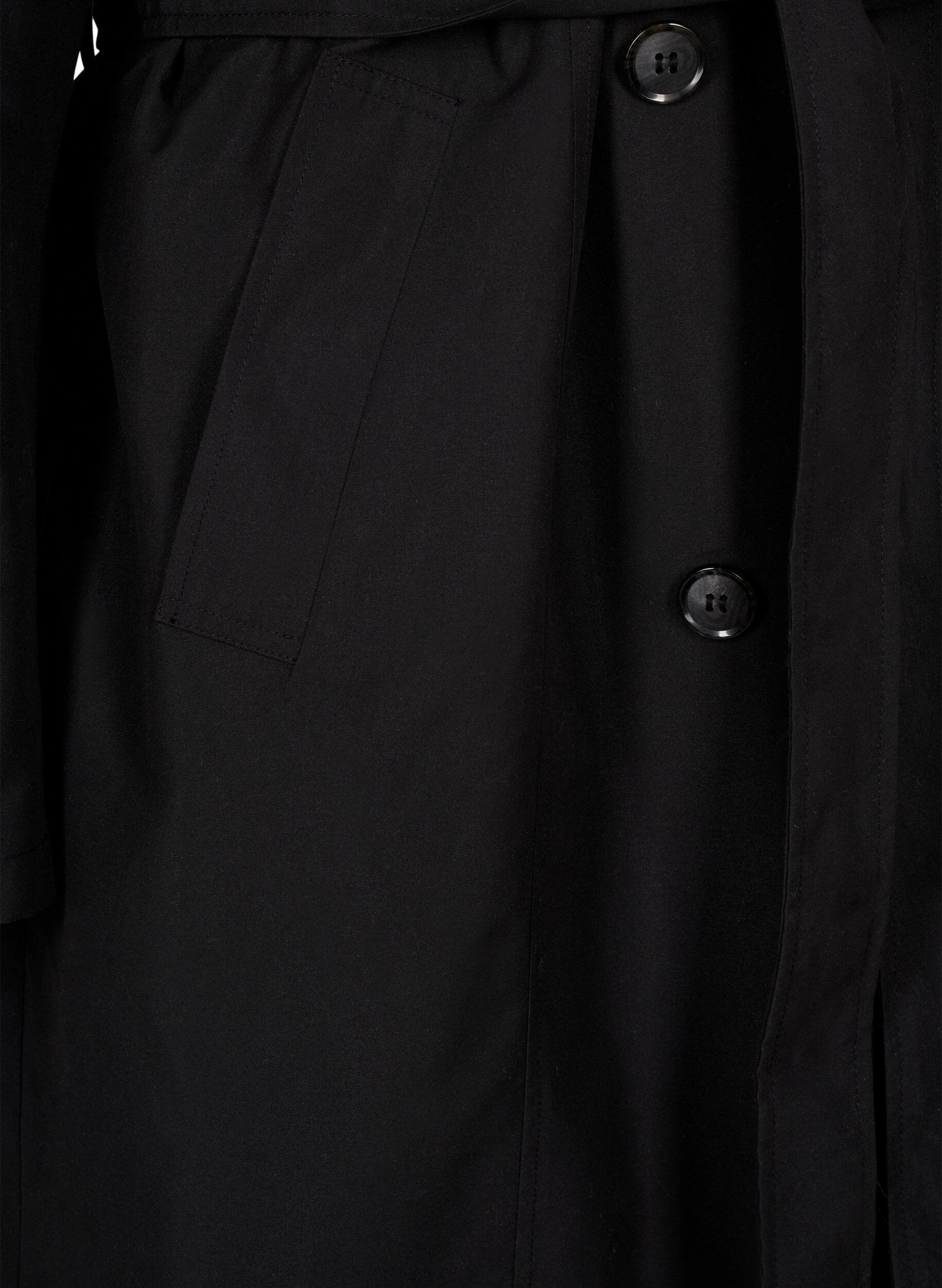 Zizzi Trench-coat avec ceinture et fente, Black, Packshot image number 3