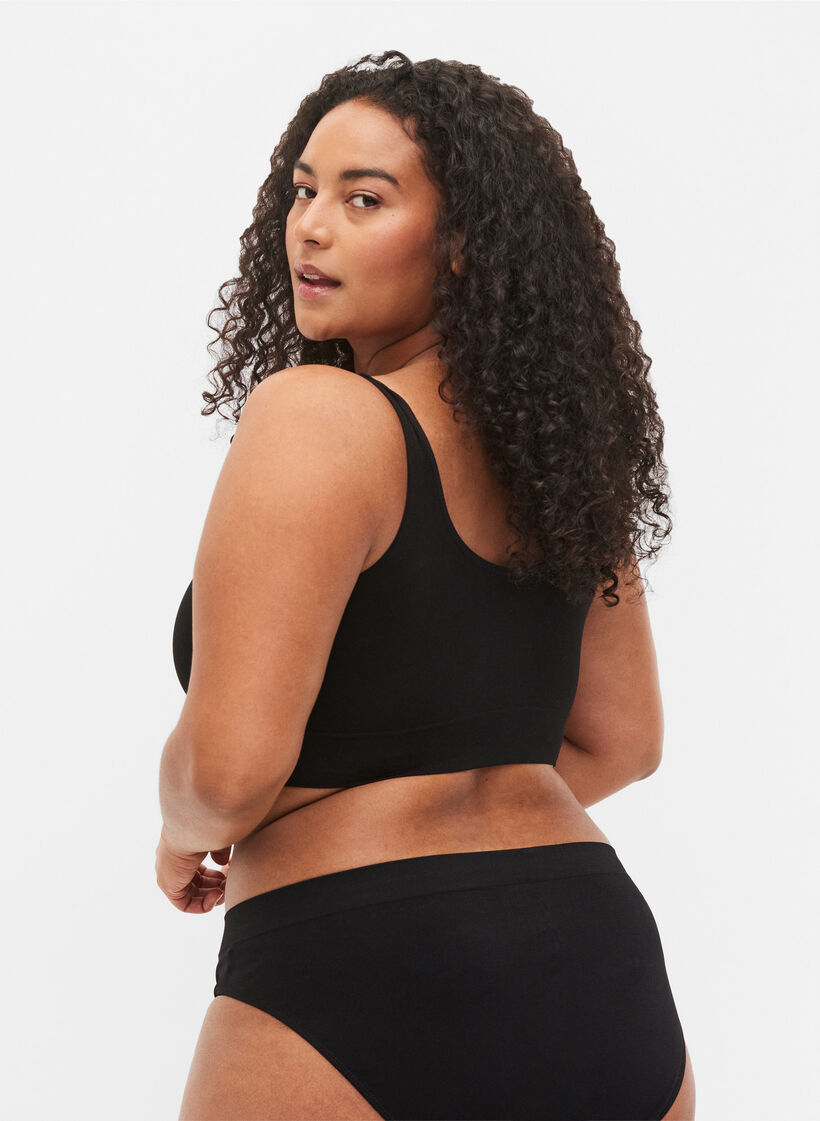 Soutien-gorge souple sans rembourrage, Noir, Model image number 2