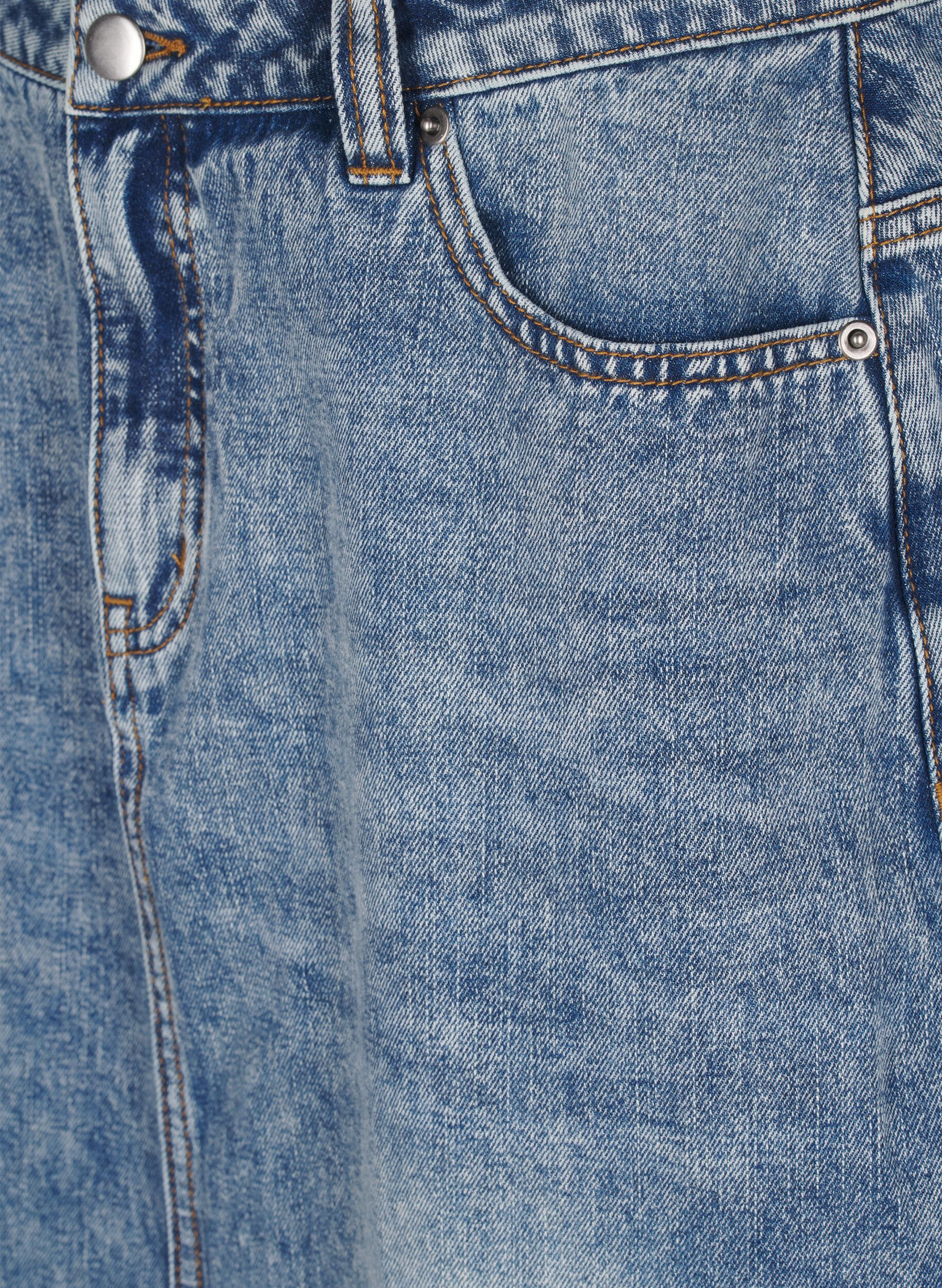 Zizzi Jupe maxi en denim avec fente avant, Bleu Clair, Packshot image number 2
