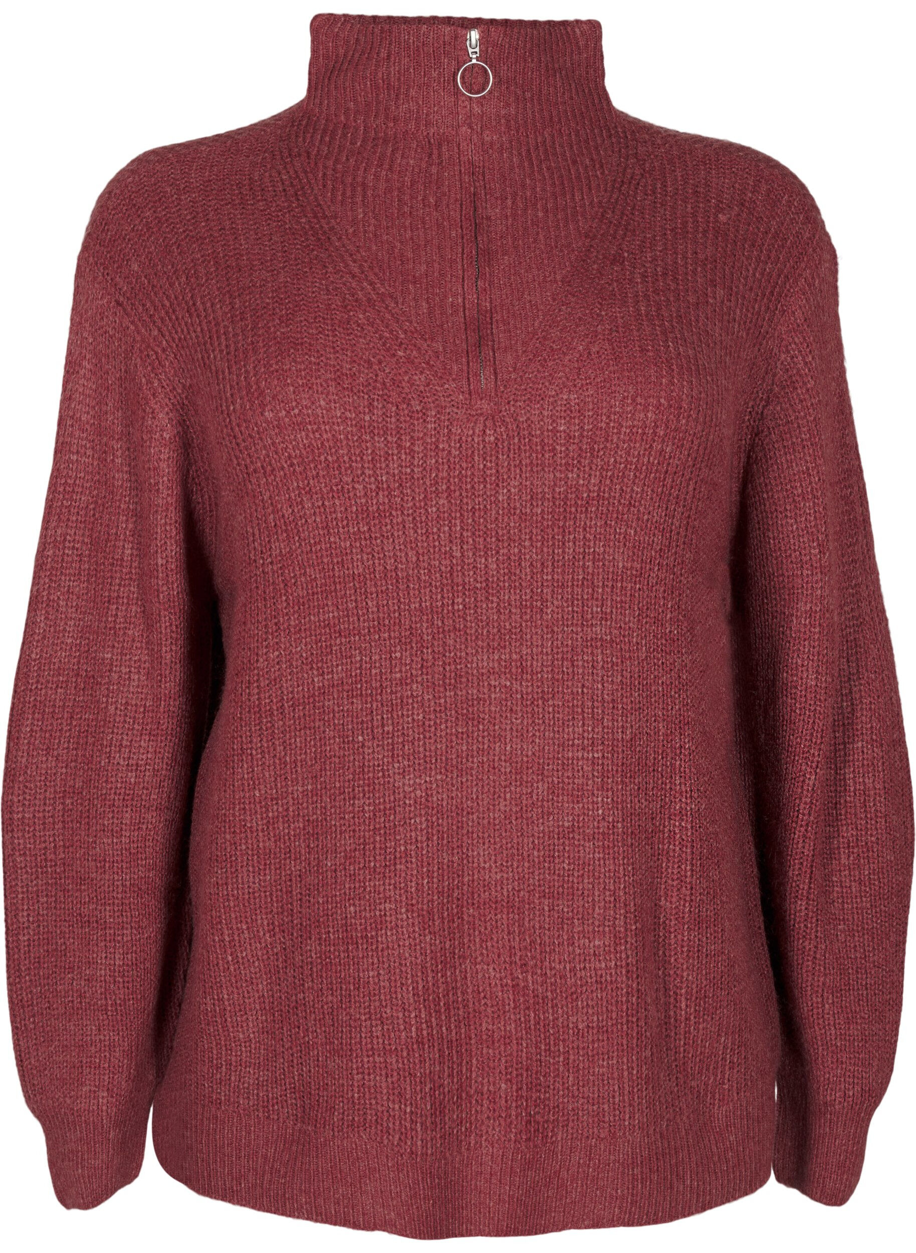 FLASH - Pull en tricot avec col haut et fermeture &eacute;clair