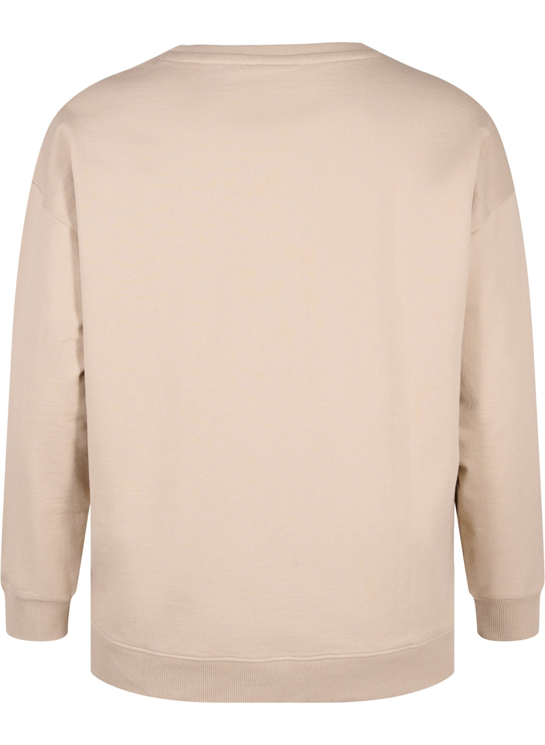 Zizzi Sweatshirt &agrave; col rond, Simply Taupe, Packshot image number 1