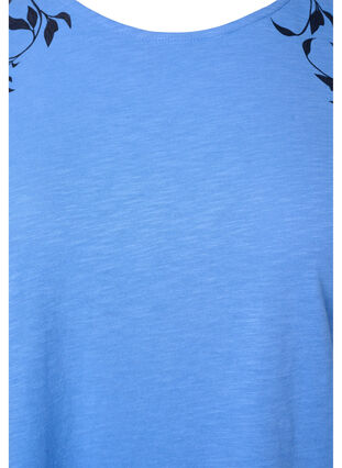 T-shirt en coton avec imprimé feuilles, Ultramarine C Leaf, Packshot image number 2