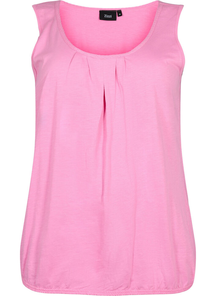 Haut en coton avec bordure en dentelle (2-pack), Rosebloom / Black, Packshot image number 2