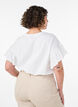 T-shirt en coton bio avec manches &agrave; volants, Blanc, Model image number 2