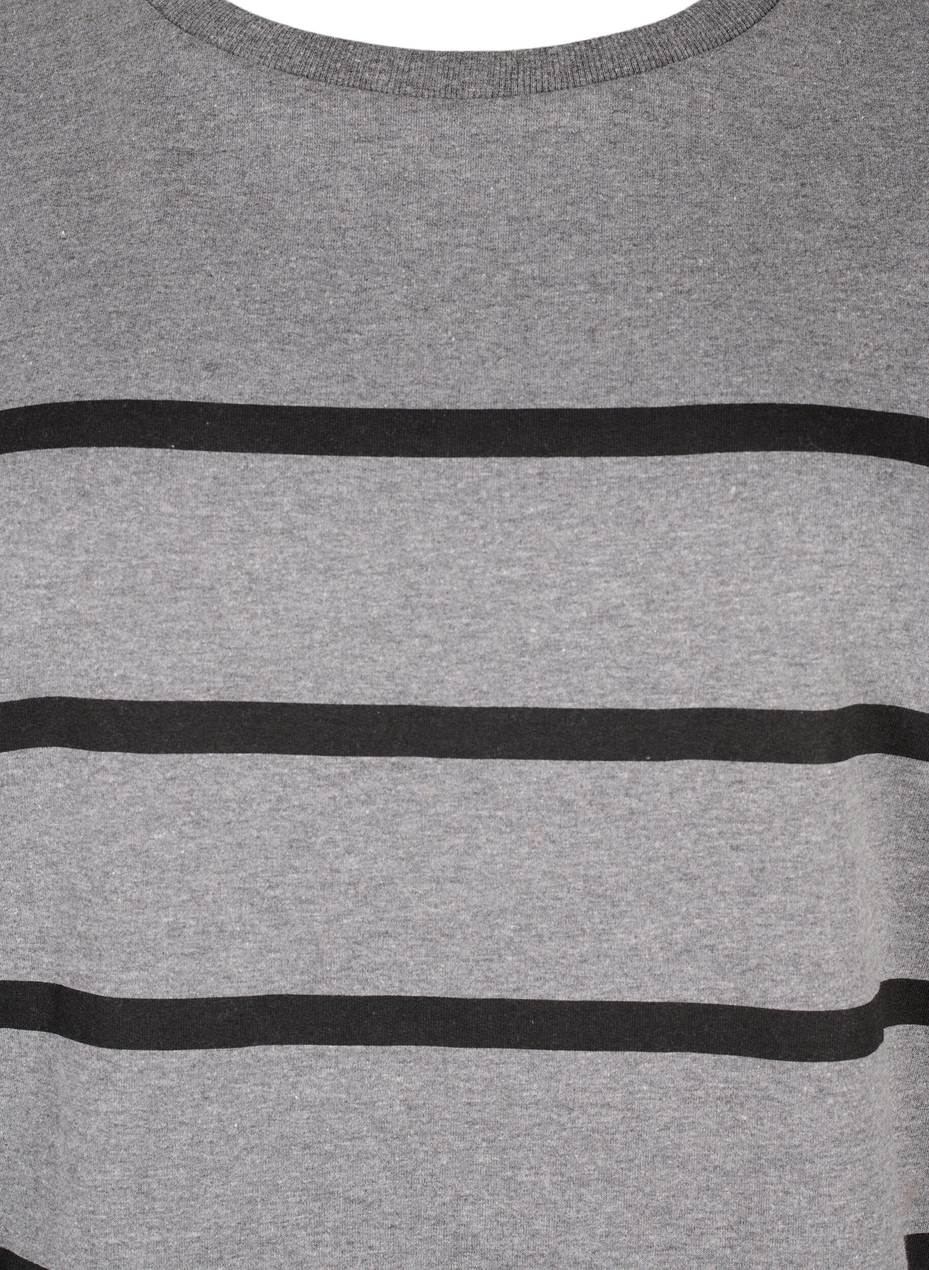 Zizzi Sweat-shirt &agrave; rayures, MGM w. Black Stripe, Packshot image number 2