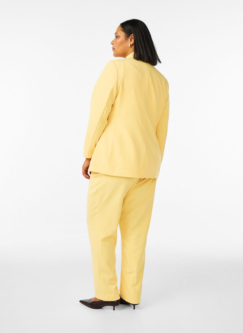 Pantalon avec poches et jambes droites, Jaune clair, Model image number 1