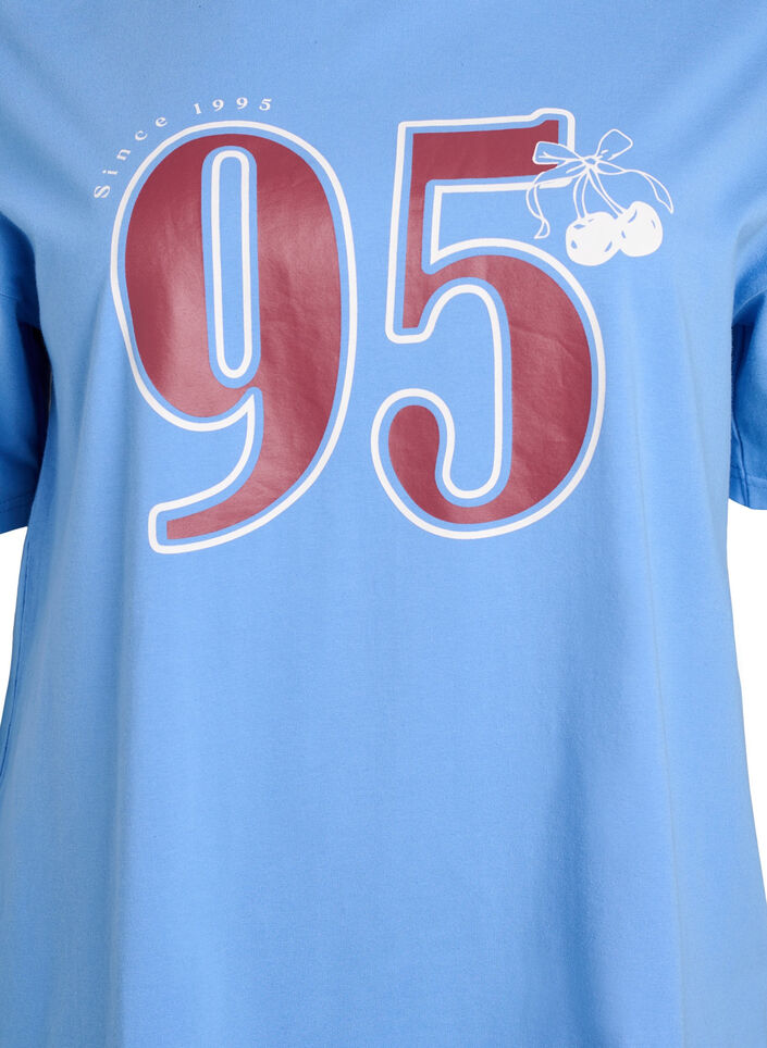 T-shirt sportif en coton bio, Bleu, Packshot image number 2