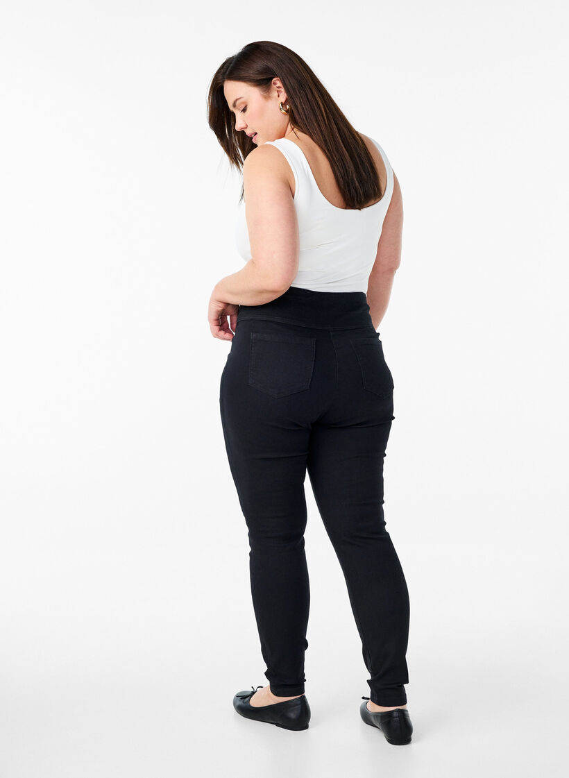 Jeggings extensibles avec une taille haute, Noir, Model image number 1