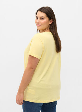 T-shirt en coton à manches courtes avec imprimé, Pale Banana Shine, Model image number 1